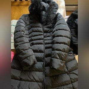 Laundry company puffer jacket with black fur hood